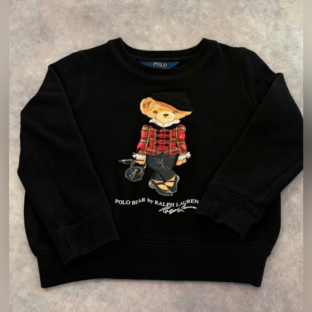 Polo Ralph Lauren Bear Sweater:5/White Leggings:4 Set - Multi Color